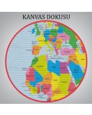 Dünya Haritası Dekoratif Kanvas Tablo 1050