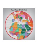 Dünya Haritası Dekoratif Kanvas Tablo 1104