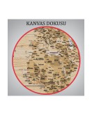 Ahşap Görünümlü Dünya Haritası Ayrıntılı ve Dekoratif Kanvas Tablo 1810